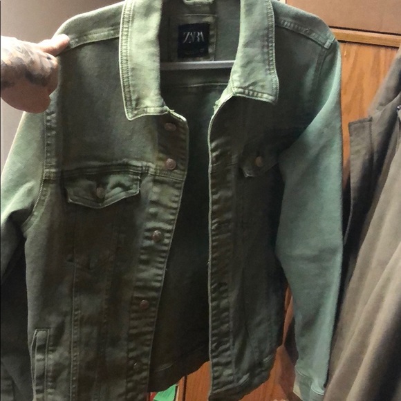 Zara denim jacket kaki - Picture 1 of 3